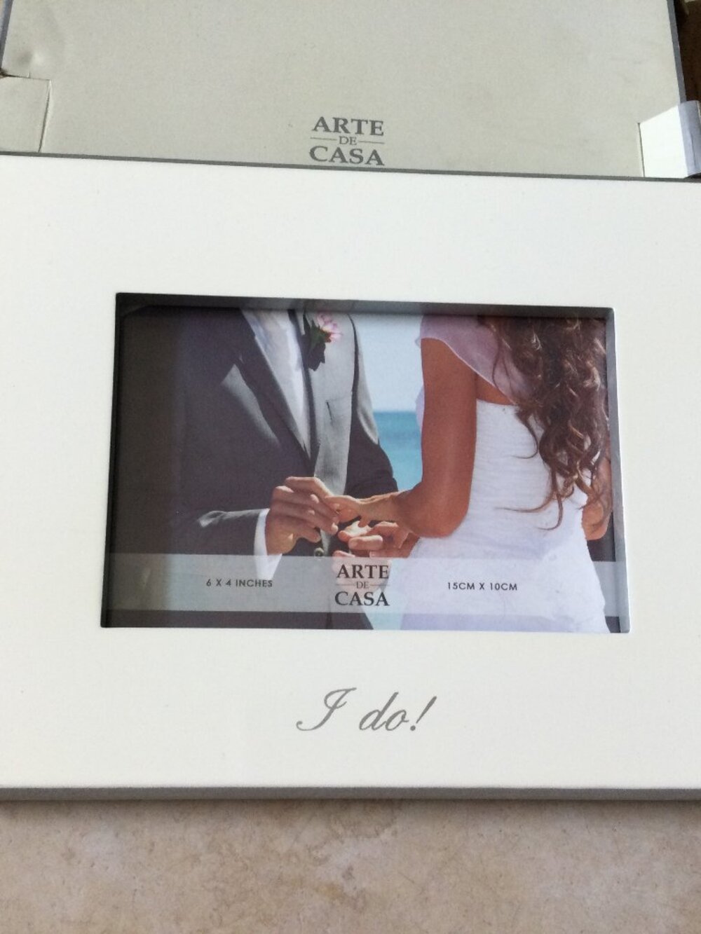 Arte De Casa "I Do" White Lacquer Picture Frame 6x4 inch photo New in BOX
